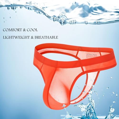 JOCKMAIL 4PCS/Pack Mens Thongs Underwear JockStrap Mens Bikini Underwear G-string Jockstraps for Men Ice Silk Underwear3