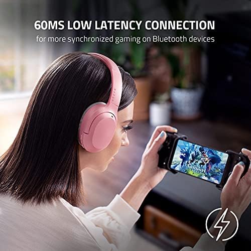 Razer Opus X - Wireless Low Latency Headset with ANC Technology (Active noise cancellation, Custom-tuned 40mm drivers, Built-in microphones, Battery life up to 40 hours) Quartz