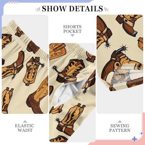 Cowboy Boot Pajama Pants Wide Leg Pj Bottoms Lounge Comfy Soft Casual Sleep Pants4
