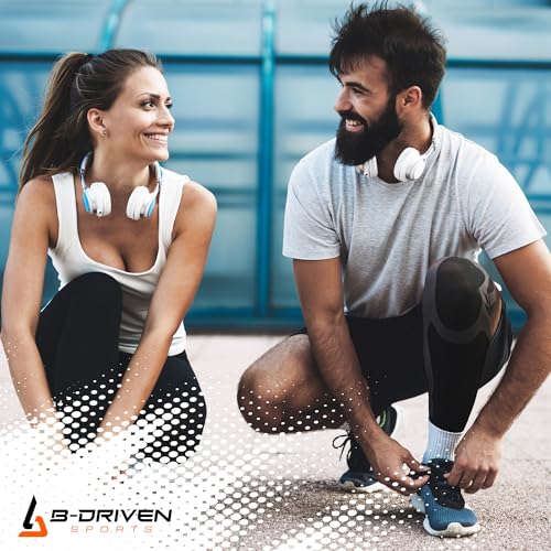 B-Driven Sports Full Leg Compression Sleeves, Graduated Compression 20-30mmHg, Thigh to Ankle, Medical Grade, Calf, Knee, Varicose Veins, Running, Sports, Men & Women - Black Large (1 Pair) by B-Driven Sports - Image 6