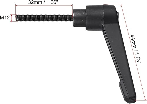 Miniatura 92 de uxcell 2 piezas de manija de palanca de sujeción ajustable M8 x 0.787 in óxido negro métrico acero al carbono macho roscado perillas de mano