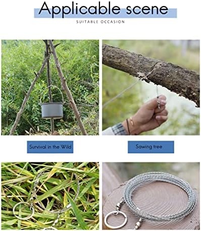 Geroosaty Rope Saw 304 Stainless Steel Wire Saw Camping Life-Saving Woodworking Hand Saw Wire 5M