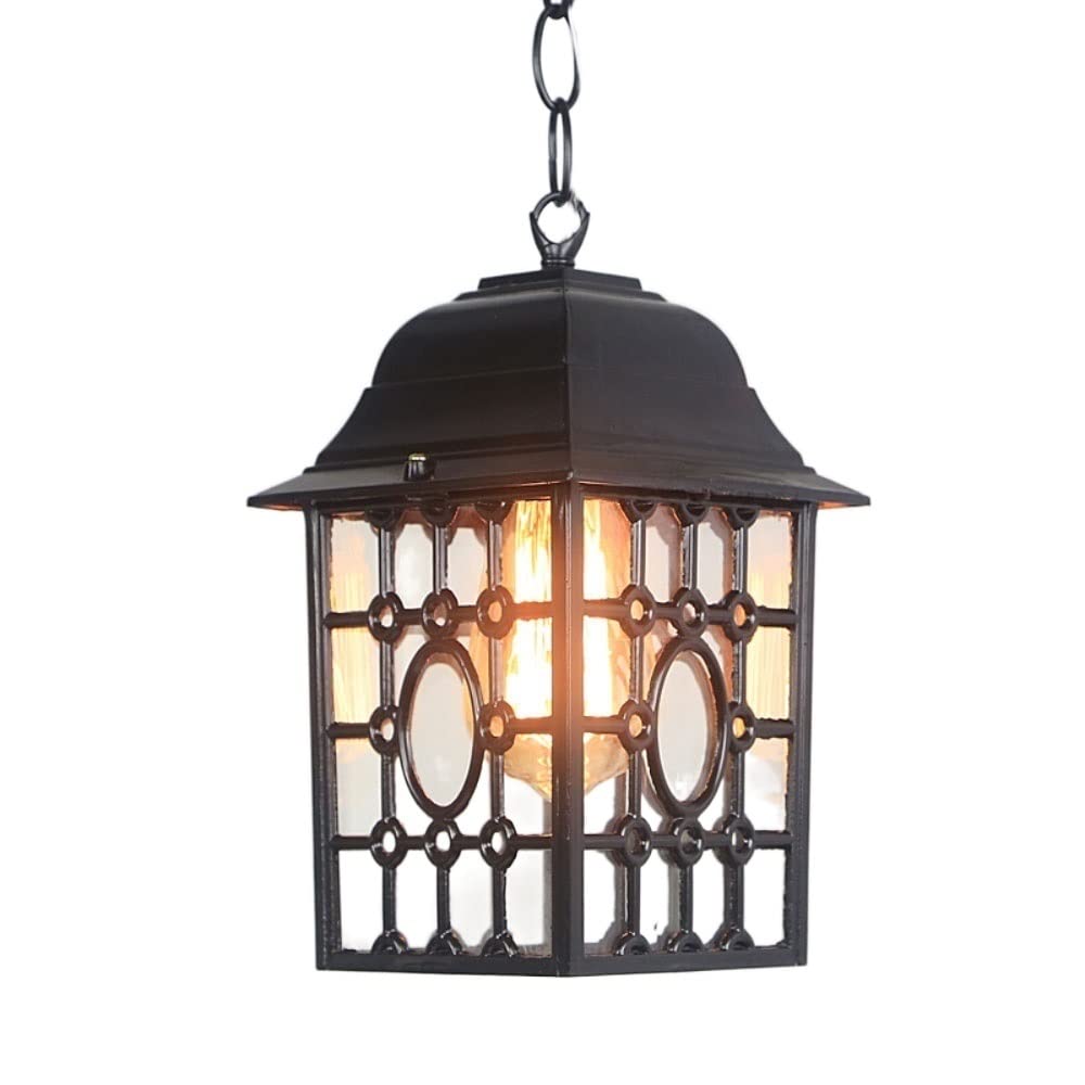Lanterne en verre imperméable E27 pour plafond suspendu extérieur rétro