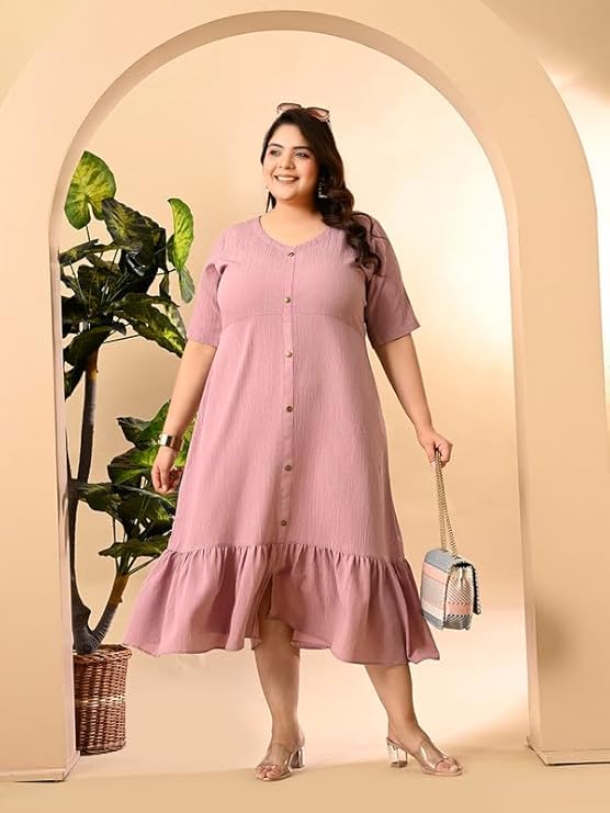 Image of PrettyPlus by Desinoor.com Women's Plus Size Kurta | Ethnic Kurta for Women | Office & Festive Traditional Kurta Firozi