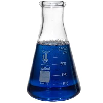 Glass Erlenmeyer Flask Set with Rubber Stoppers - 3 Sizes - 50, 150 and 250ml, Karter Scientific 214U8