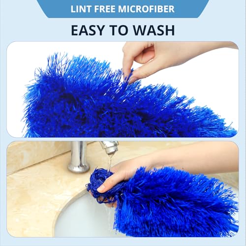 Image of ZZ LAZYCOTTAGE Microfiber Feather Duster with Bendable Head, Dusters for Cleaning, Extendable Microfiber Duster, Long Reach Dusting Tool for High Ceilings, Ceiling Fans, Blinds, Cobweb
