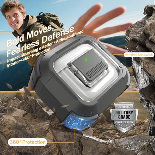 Image of RFUNGUANGO for AirPods 5 /4 Case (2026 /2024) with Lock, Gray