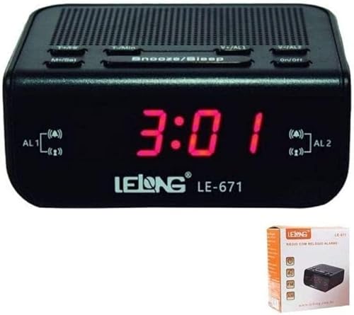 Relógio Despertador Digital Elétrico de Mesa com Rádio AM/FM 671 – Estilo e Funcionalidade