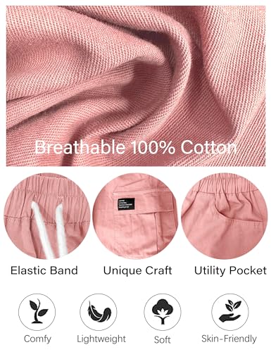 Image of Little Girls Cargo Pants Elastic Waist Cargo Jogger Pants with Pockets