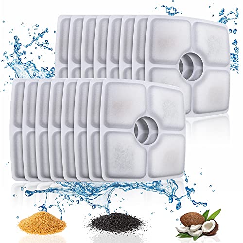 ITidyHome 16 Pack Cat Water Fountain Filters of Pet Fountain Replacement Filter, for most 84oz/2.5L Automatic Pet Cat Dog Water Fountain Dispenser