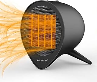 Electric Space Heater, Portable PTC Ceramic Heater with Built-In Overheat & Tip-over Protection, 1S Fast Heating With 2 Heat Settings (1500W/900W), Quiet Heating for Home Bedroom Office Desk (Black)