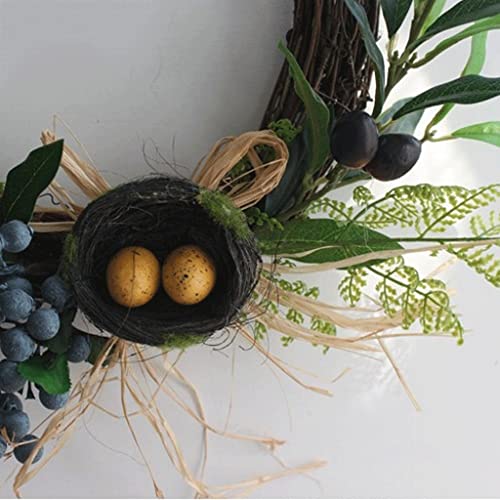 Plante olive branche feuille oiseau nid décoration rotin suspendu - 8