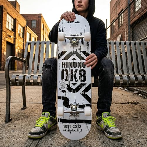 Image of Casual Graffiti Professional Double Kick Skateboard, 31 inch Maple Deck, ABEC-11 Bearings, 95A PU Wheels