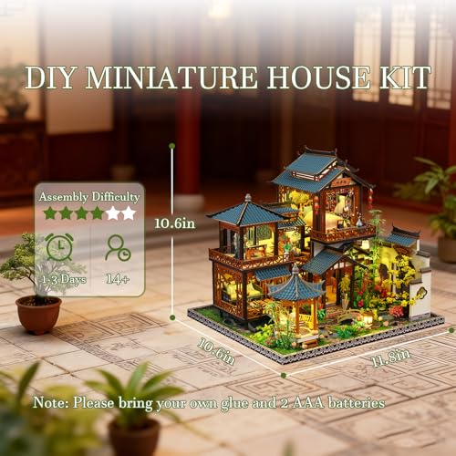 Kit miniature pour adultes maison de poupée avec meubles pavillon orchidées - 3