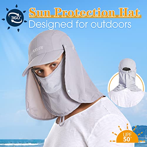 image for icolor Sun Cap Fishing Hats,UPF 50+ Folding Sun Protection Visor Golf 