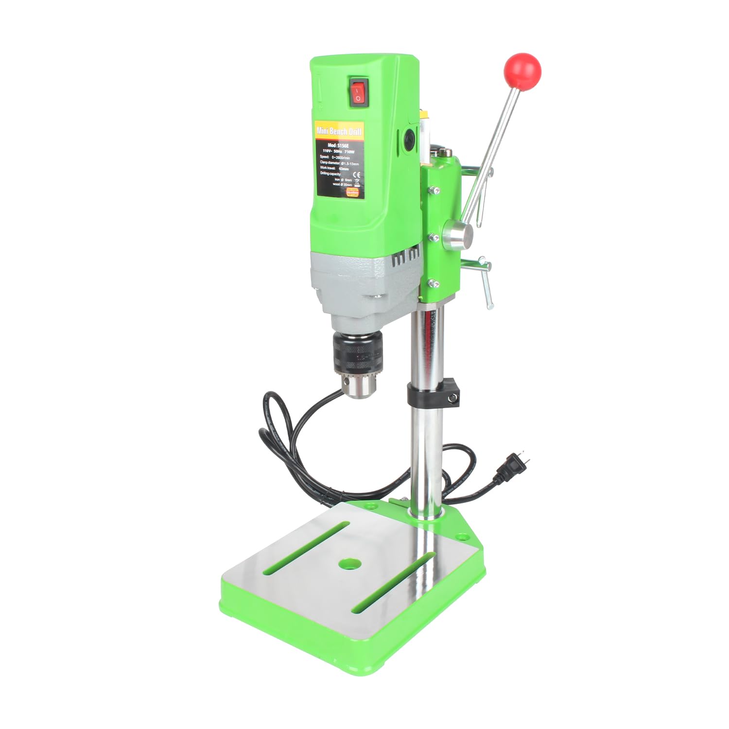 RATTMMOTOR Máquina de perfuração de bancada 710W 110V 0-2800RPM | Mini furadeira de
