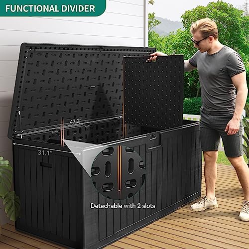 YITAHOME XXL 230 Gallon Large Deck Box,Outdoor Storage for Patio