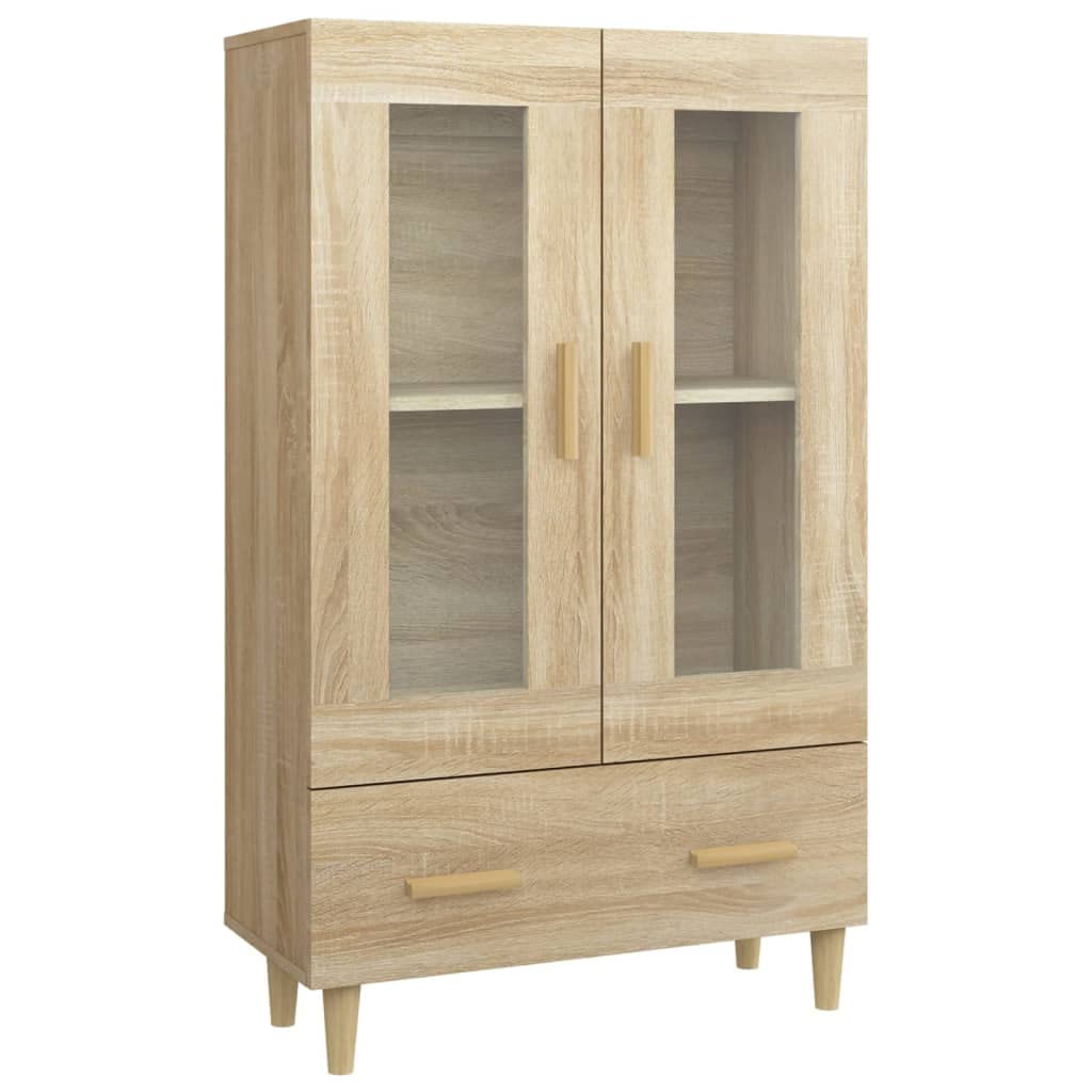 vidaXL Witryna, dąb sonoma, 70x31x115 cm, materiał drewnopochodny, komoda, regał, wysoki regał, komody, regały, wysokie regały, wysoka szafka