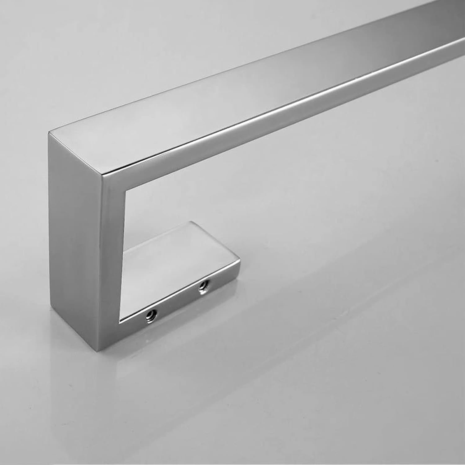 タオルラックステンレススチールタオルバースクエア単層壁掛けタオルホルダー、バスルームキッチンパンチタオル棚、ミラーブライト