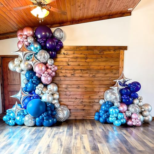 Image of 10 Pcs Disco Ball Balloons 32 /10 4D Ball Balloons Metallic Silver Disco Mylar Balloon Chrome for Birthday Bachelorette 70s 80s 90s Themed Graduation Retro New Year Eve Prom Party Decorations