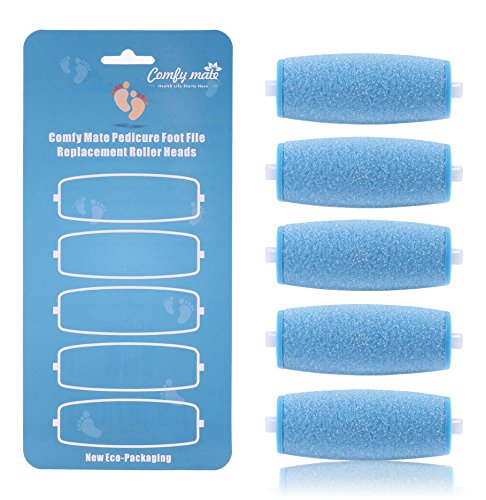 5 Extra Coarse Replacement Roller Refill Heads Compatible with Amope Wet Dry Electronic Foot File Refill (5 Extra Coarse for Wet & Dry) Blue