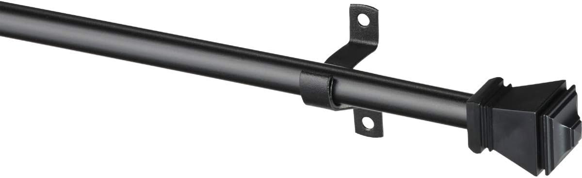 Kenney KN367/5 Amel Cafe Rod, 48"-84", Black