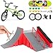 QINIFIFY Set di Rampe per Mini Skateboard, Skatepark Kit Pattino per Le Dita Fai da Te Bicicletta da Dito in Metallo Giocattolo per Miniatura Mountain Bike con Ruote di Scorta e Attrezzi per Bambini