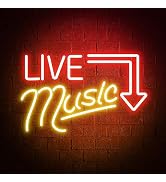 Music Live Neon Signs, Handcrafted Live Music Led Light Signs for Wall Decor, Usb Powered Music L...