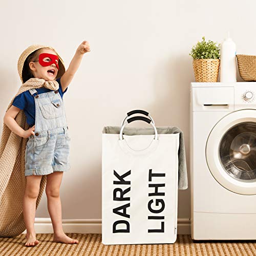 110L X-Large Double Laundry Hamper With Comfortable Handle, Waterproof Oxford Cloth Laundry Basket,Self-Standing Clothes Hamper,Folding Storage Organizers For Dorm Room (Gray) #TOP5