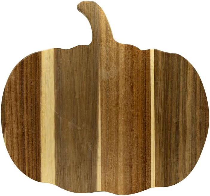 Halloween Pumpkin Shaped Kitchen Wood Cutting Board?Decor Gifts with stylish Stickers?Halloween Wood Trays with Handle(Pumpkin Dishes Decoration)