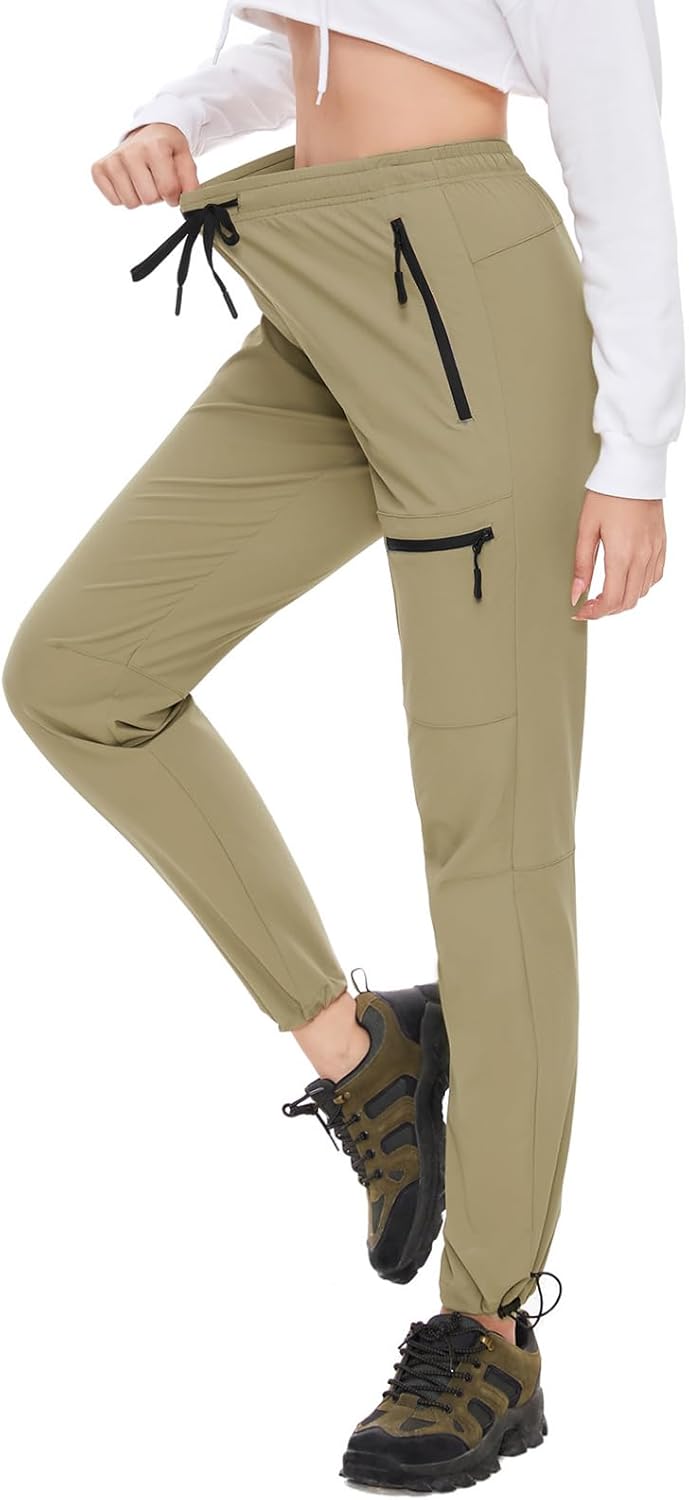 SEVEGO Womens Hiking Pants Tall Inseam 30"/32"/34"/36" Athletic Cargo Pants Lightweight 4 Zipper Pockets Water Resistant
