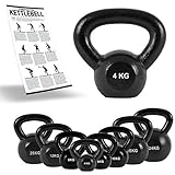 MSPORTS Kettlebell Ghisa | Kettlebell Iron Profesionale 4-24 kg | incl. Workout PDF (Kettlebell...