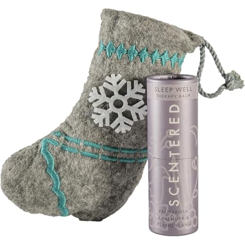 Scentered Sleep Well Aromatherapy Essential Oils Balm Christmas Stocking - for Restful Sleep & Bedtime Relaxation - All-Natural Blend of Lavender, Chamomile, Ylang Ylang