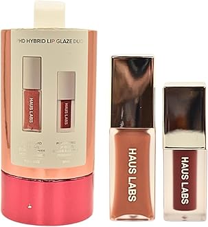 Haus Labs PHD Hybrid Innovation Plumping Lip Glaze Duo - Honey Shimmer Full Size & Persimmon Mini
