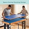 SereneLife 4 in 1 Multi Game Table, 4’x2’ Folding Portable Sports Arcade Games with Accessories, Ping Pong, Air Hockey, Pool Billiards, and Shuffleboard, for Indoor, Outdoor, All Ages