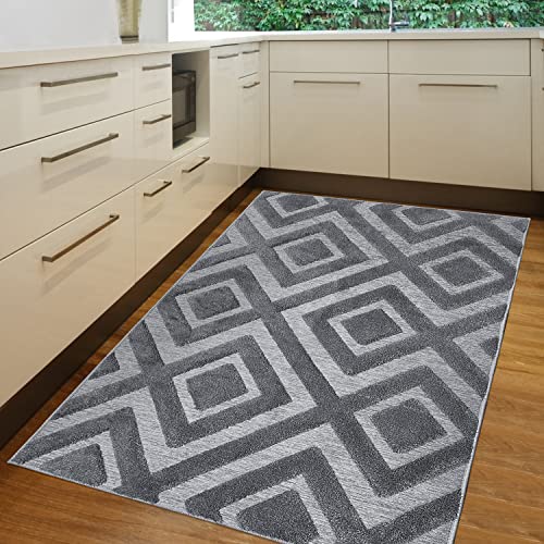 Fixseed Washable Kitchen Runner Rug 4X6 Feet Grey Kitchen Mats Large Entryway Rug Boho Runner Area Rug For Kitchen Living Room Bedroom Laundry Room Teens Room Nursery Decor Floor Mat, 47" X 70" #TOP1