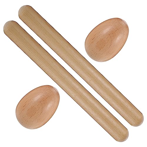 KESYOO 1 Set Orff Wooden Egg Rhythm Sticks Educational Percussion Instruments for DIY Colorable Egg for Music Classes and Fun Learning Activities