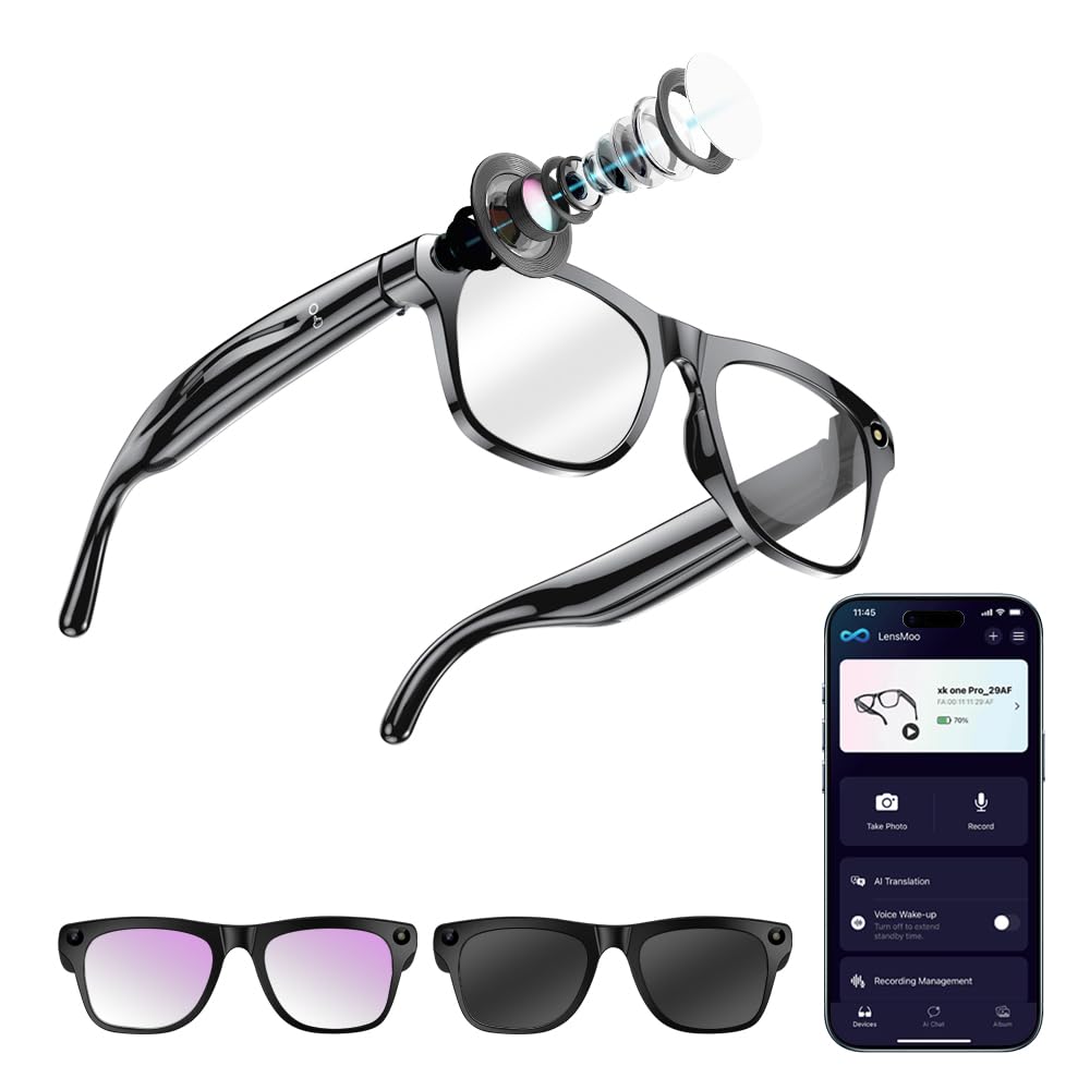 Amazon | 【2026新モデル】 AIスマートグラス カメラ付き Bluetooth5.4