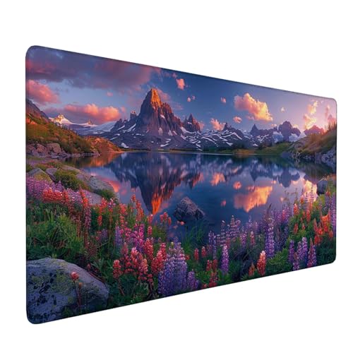 Tapis de Souris Violet, Tapis de Souris XXL 700x300mm sous Main Bureau Grand, Lavande Mouse Pad, Tapis Gamer Imperméable, Mouse Pad avec Base Anti-Dérapage pour Bureau, Travail - Hommes Cadeau J1-336