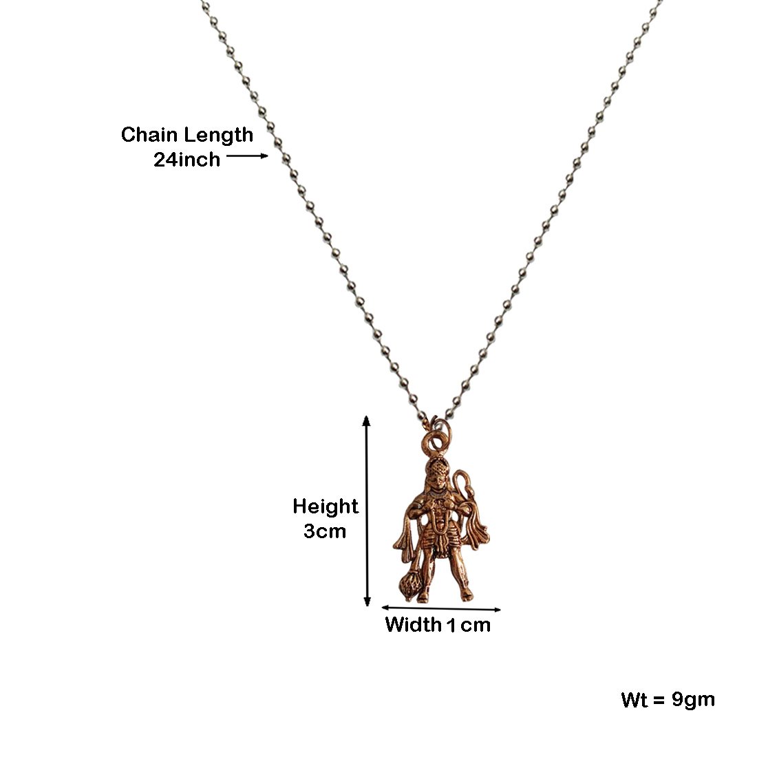 RICH AND FAMOUS Copper Stainless-Steel Hanuman Pendant for Men and Women 2