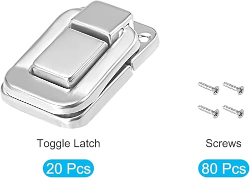 Miniatura 5 de METALLIXITY Cerradura de cierre de palanca (1.496 in x 0.984 in), 20 unidades, cierres de cerrojo de hierro, para gabinetes, cajas, maletas, tono