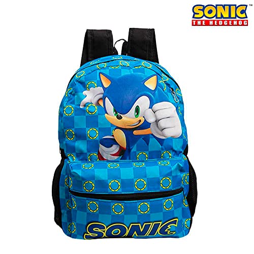 Kit Mochila Sonic Infantil de Costas + Lancheira + Estojo