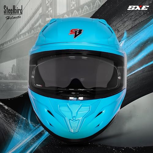 Image of Steelbird SBH-61 SXE Pinlock ISI and Dot Certified Full Face Helmet for Men and Women with Inner Silver Sunshield