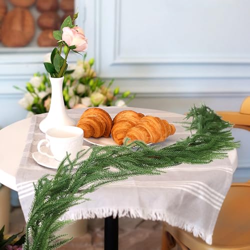 2 Pcs 6FT Christmas Garland, Artificial Norfolk Pine Christmas Garland, Real Touch Green Faux Greenery Garland for Table, Mantle, Wall, Outdoor Home Decor Xmas Holiday Seasonal by Draupnir - Image 7
