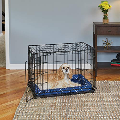 Midwest Homes For Pets 40230-Bld Quiet Time Couture Ashton Bolster Pet Bed, Medium Dog/30, Blue #TOP1