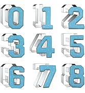 Number Cookie Cutter Set 3 Inch - 9 Piece Large Numbers #0#1#2#3#4#5#6 (#9) #7#8 Shapes Biscuit F...