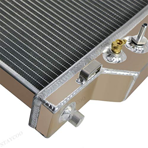 CoolingSky Full Aluminum Radiator +2x12\" Fan W/Shroud Combo &Relay Kit for 2003-2007 Ford Excursion, F250 F350 Super Duty 6.0L Diesel Powerstroke