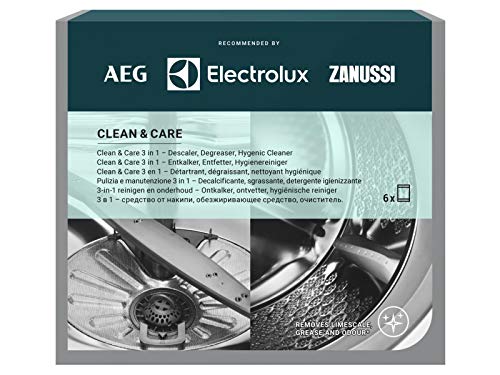 AEG M3GCP400 9029799187 Clean and Care - für Waschmaschine und Geschirrspüler (Inhalt 6 Stück) 3‑in‑1 Reinigung und Pflege Entfettungs-, Entkalkungs- und Hygienemittel