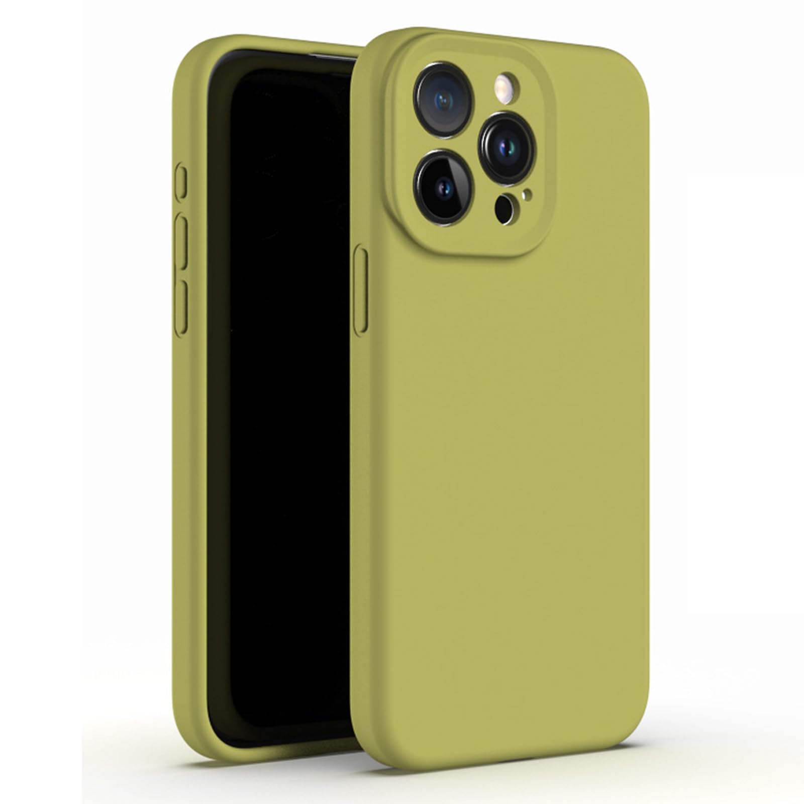 LXURY Ultra cienkie etui na iPhone'a 15 Pro Max/15 Pro/15 Plus/15, oryginalne etui z płynnym silikonem z ochroną obiektywu aparatu wysokiej jakości, zielone, 15 Plus 15 cali