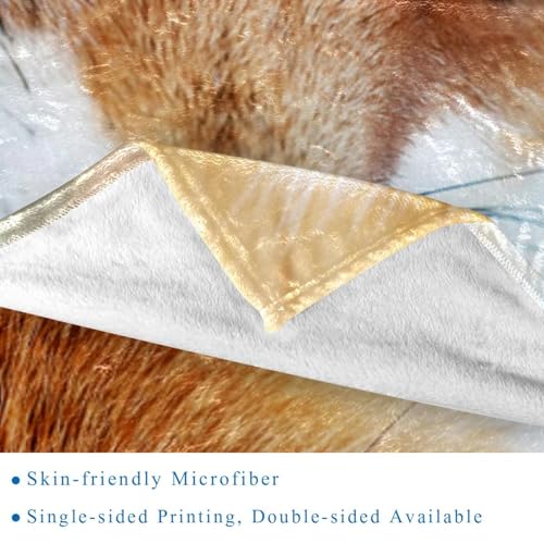 Couverture polaire en microfibre Fox 150x200 cm pour lit et canapé